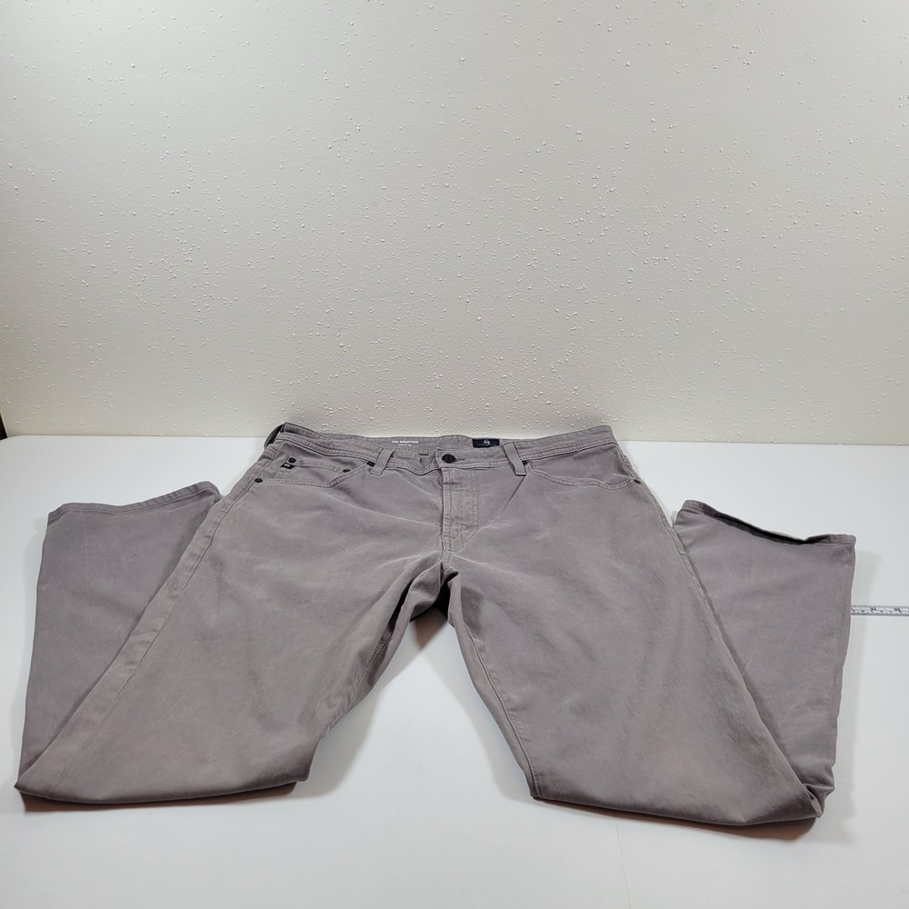 AG Adriano Goldschmied The Graduate Men 36x32 Grey Excellent Tailored Leg Chinos